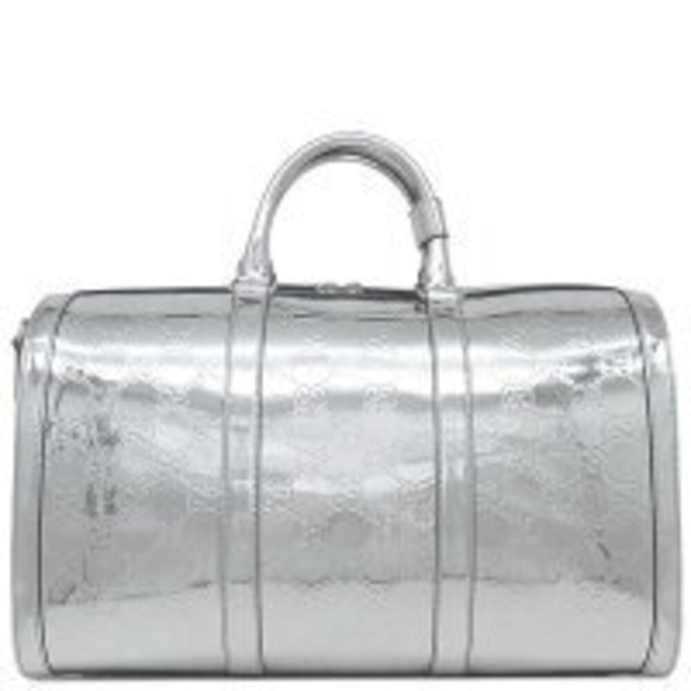 Gucci Boston Bag GG Crocodile Duffle Silver Handbag Double G